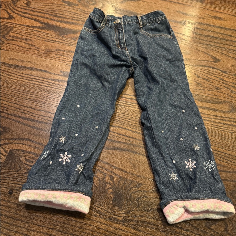 Gymboree Blue Jeans with Snowflake Accents